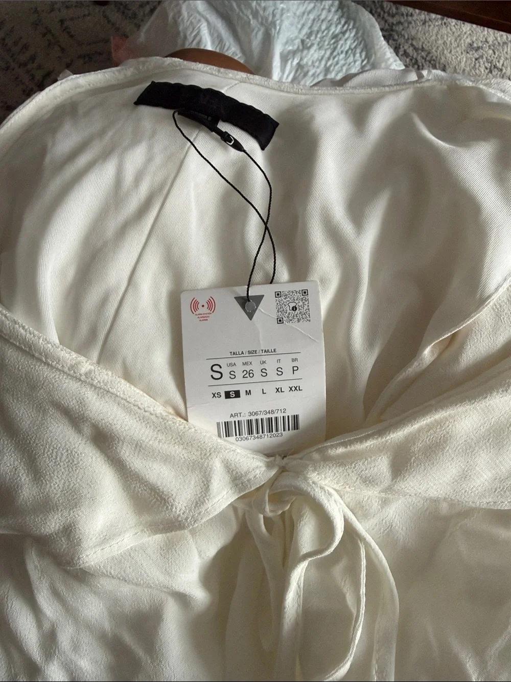 Zara Cream Ruffle Mini Dress - Picture 4 of 6